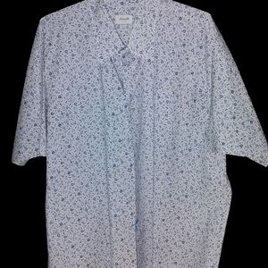 Hamilton White and Blue Floral print Shirt